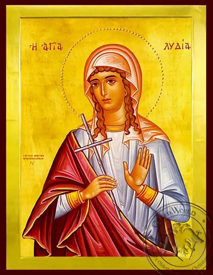 Святая Лидия, мученица, византийская икона