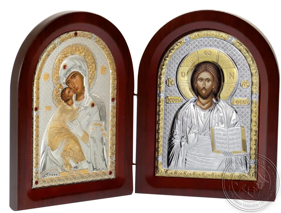 დიპტიქი ყოვლადწმინდა ღვთისმშობელი, იესო ქრისტე, ვერცხლის ხატი