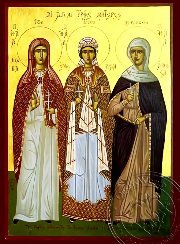 Нонна, Емилия и Афуса, три святые матери ручной-писаный