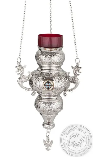 Byzantine Brass Nickel Plated Hanging Oil Candle