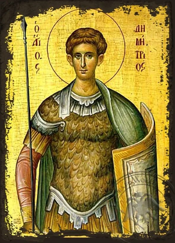 Святой Димитрий, византийская икона под старину