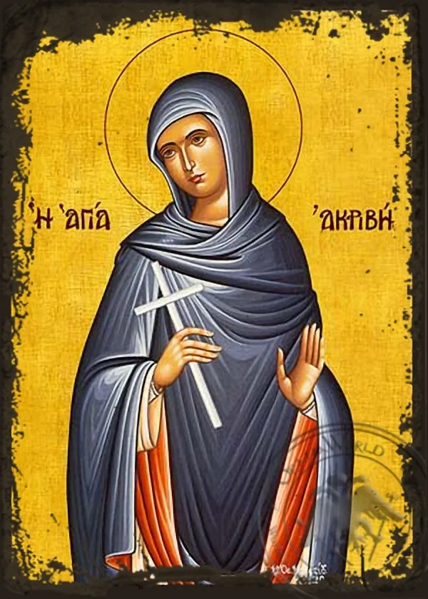 Saint Akribe, Martyr - Aged Byzantine Icon