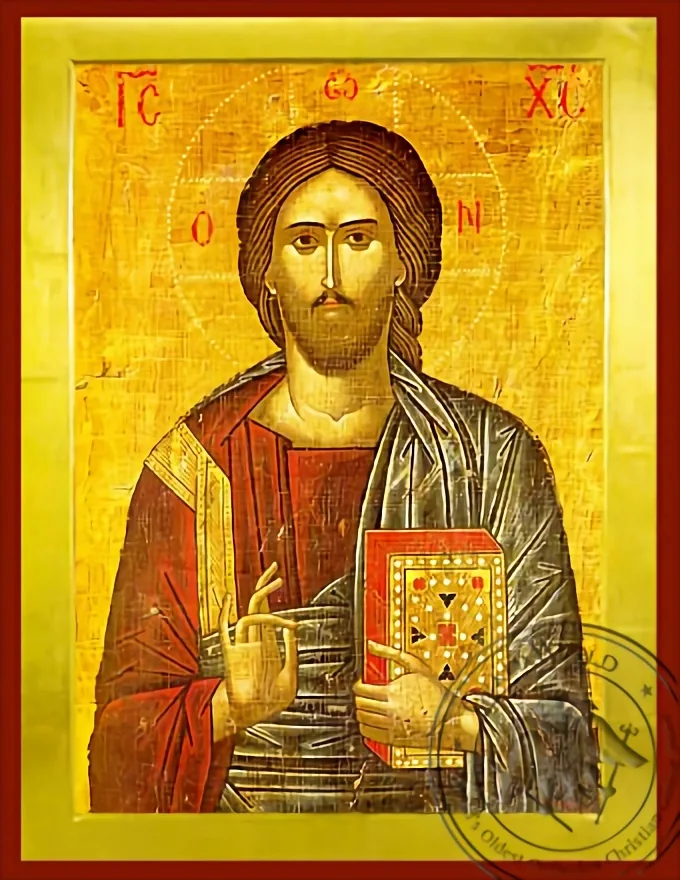 Спаситель благословляющий, византийская икона