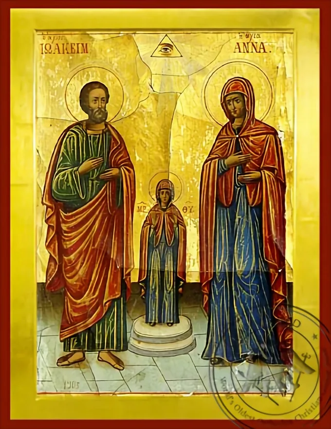 The Holy Forefathers Joachim and Anne - Byzantine Icon