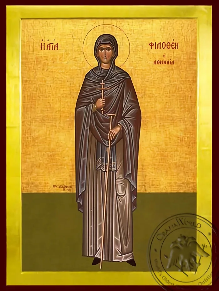 Saint Philothea, Nun-Martyr, of Athens, Greece, Full Body - Byzantine Icon