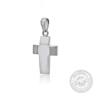 Christening Cross for Boys made of 14K White Gold