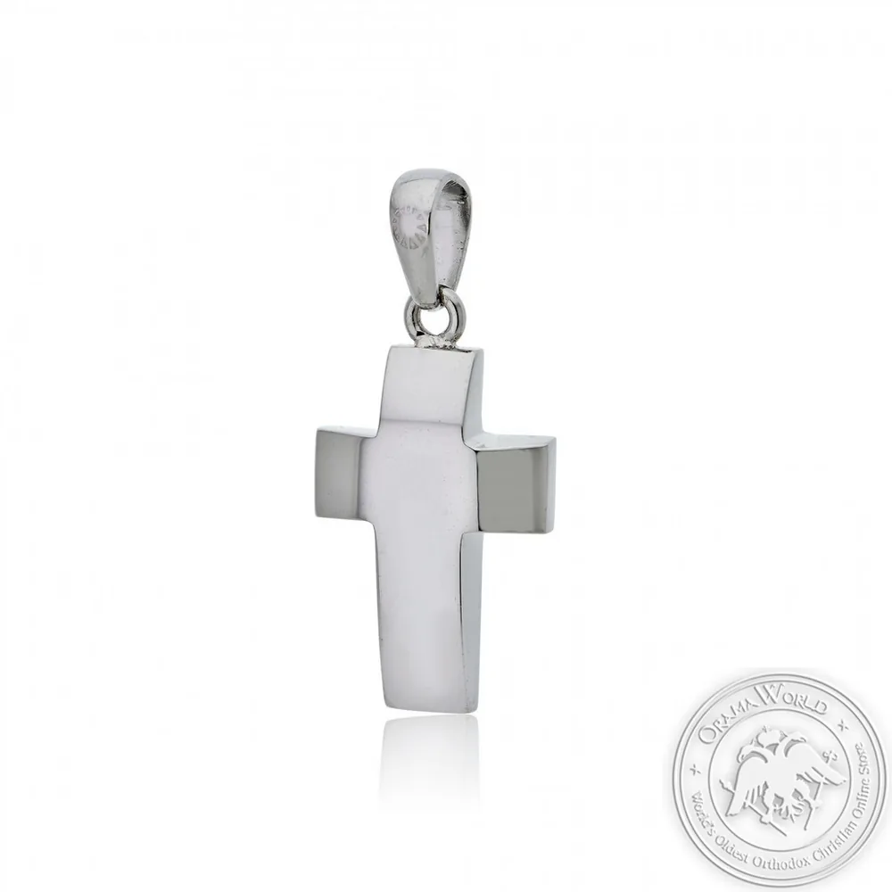 Christening Cross for Boys made of 14K White Gold