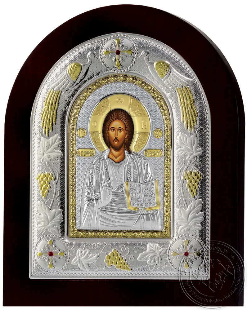 Христос, серебряная икона