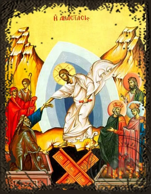 Воскресение (Христовы сошествие в ад), византийская икона под старину