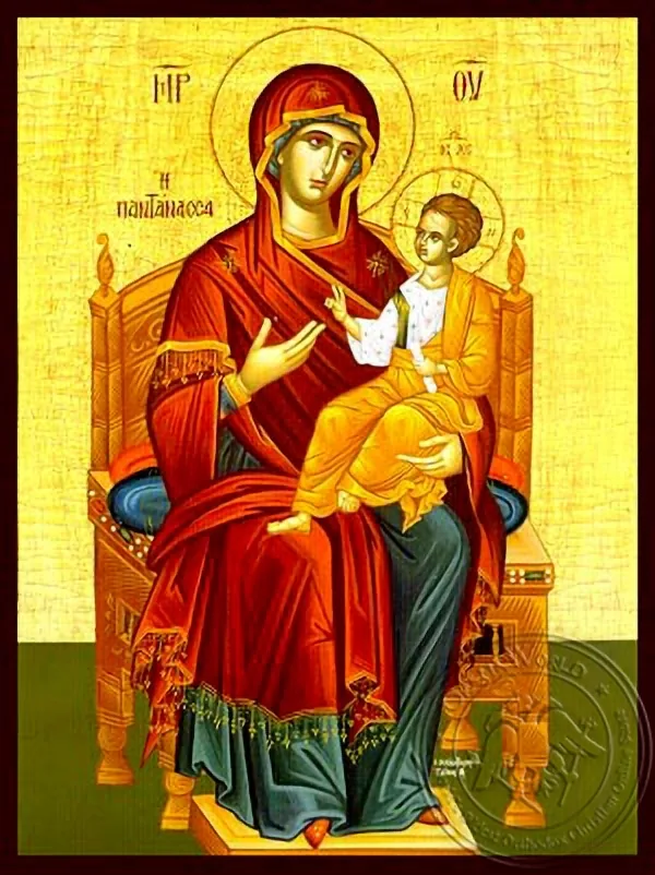 Virgin and Child, Queen of the Universe, Enthroned - Hand Painted Icon