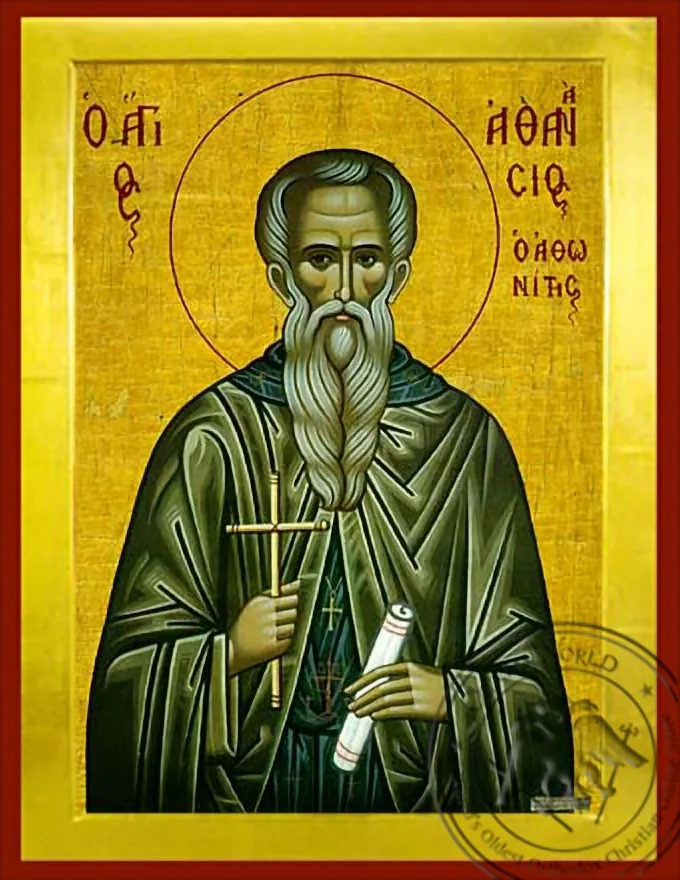 Saint Athanasius of Mount Athos - Byzantine Icon