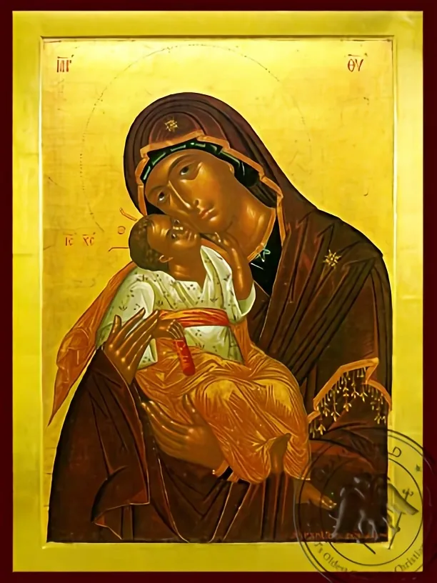 Virgin and Child, Sweet Kissing - Byzantine Icon