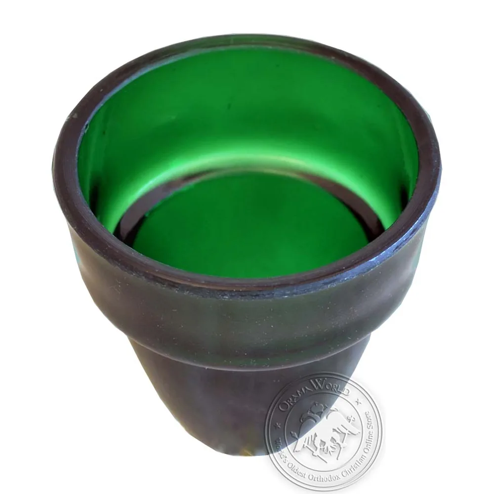Oil Candle Glass Replacement Cup Natural Green Small