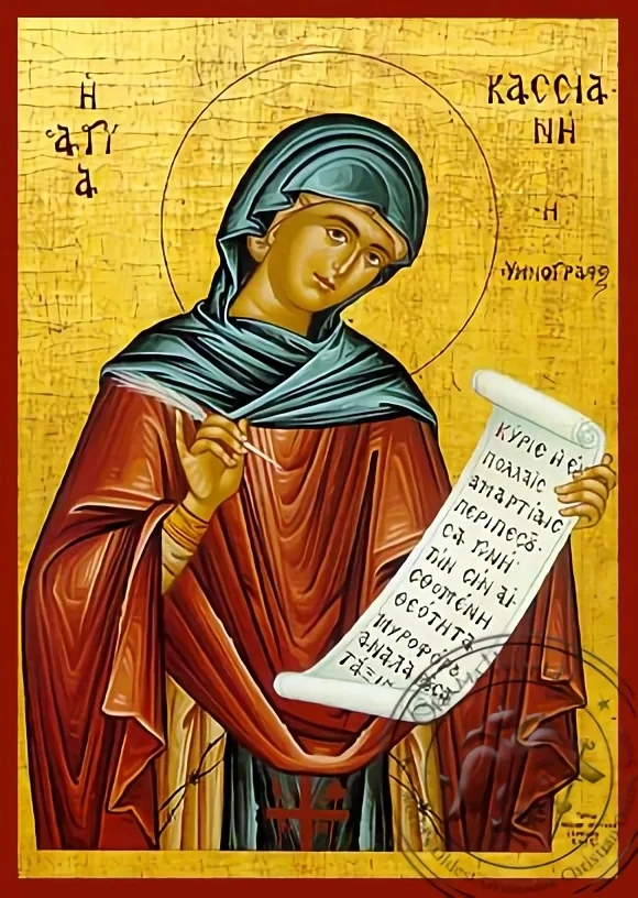 Saint Kassiani the Hymnologist - Hand-Painted Icon