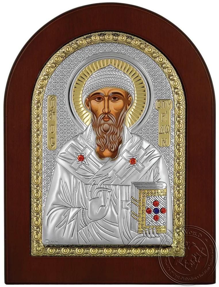 Saint Spyridon - Silver Icon