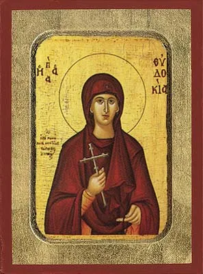წმინდა ევდოკია, ძველებურად გაფორმებული ბიზანტიური ხატი