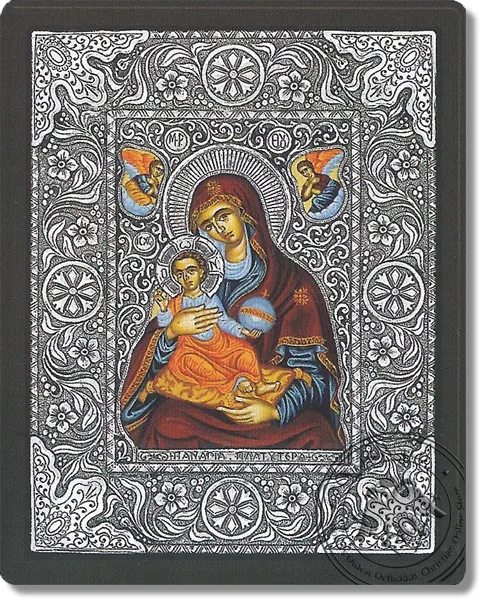 Panagia Platitera - Silver Icon
