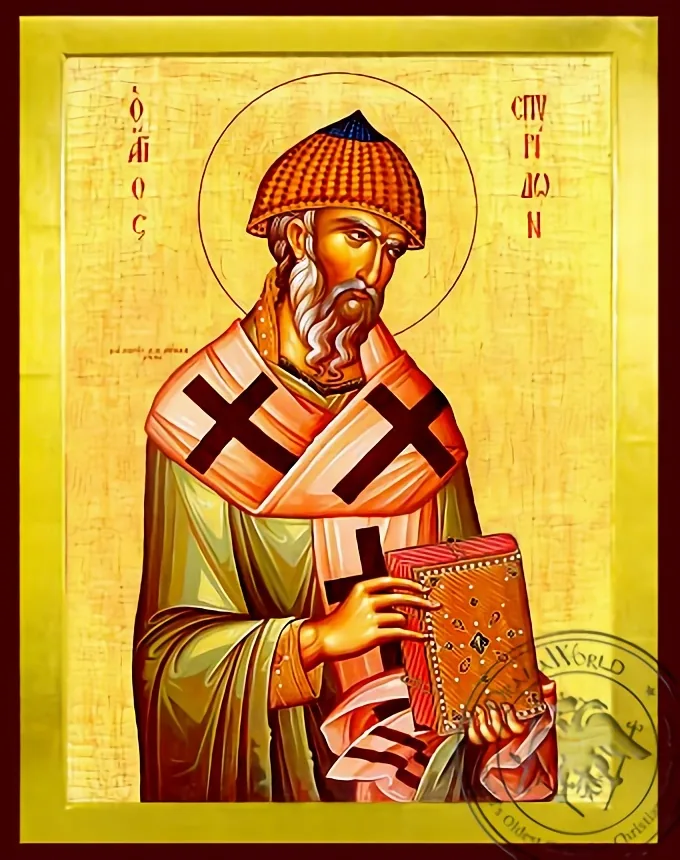 წმინდა სპირიდონი, ტრიმითუნტის ეპისკოპოსი, კვიპროსი, ბიზანტიური ხატი