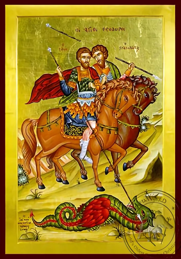 Saints Theodores Tiro and Stratelates - Byzantine Icon