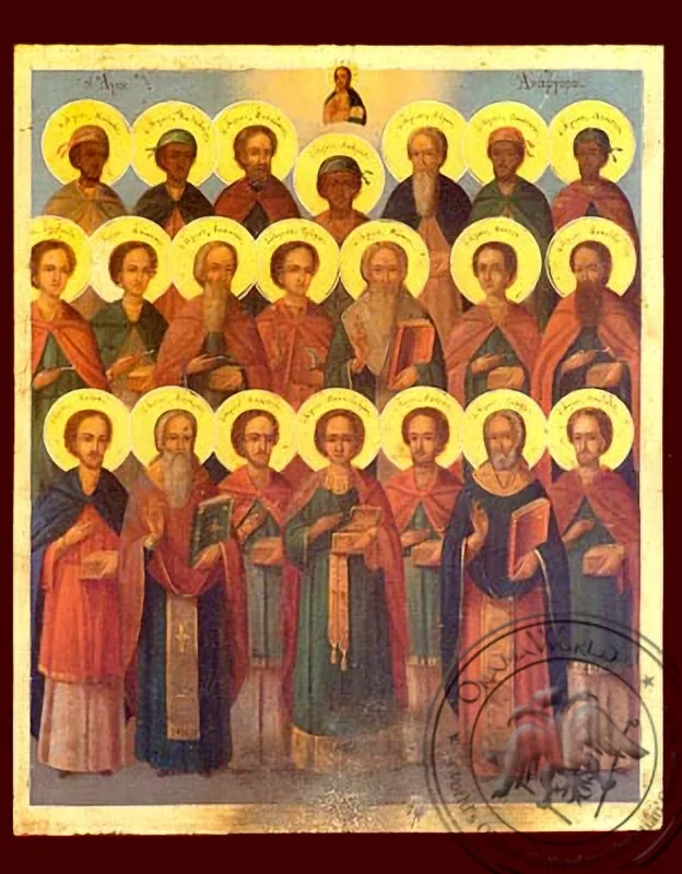 Святой святые бессребреники, рукописная икона