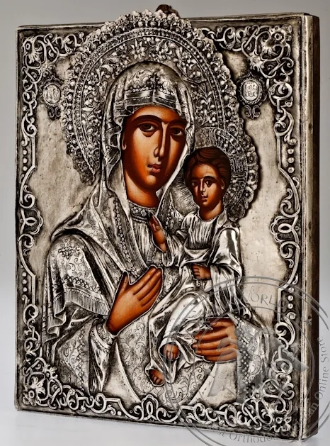 The Holy Virgin Hodegetria - Handmade Silver Icon