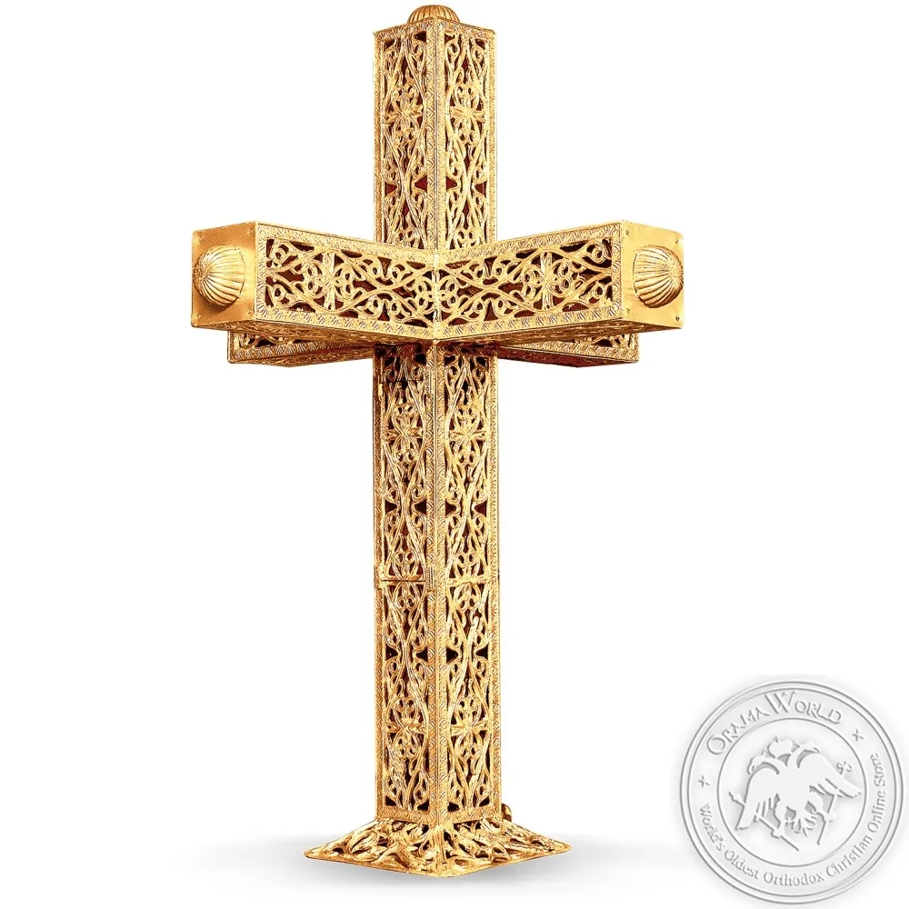 Dome Cross Aluminum Gold Plated