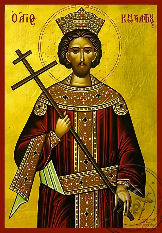 Святой Константин, рукописная икона