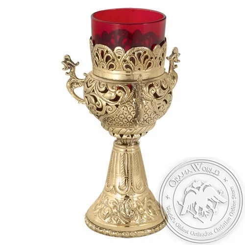 Byzantine Brass Ecclesiastical Vigil Oil Candle