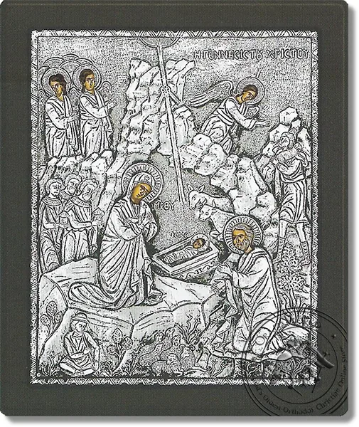 The Birth of Christ - Silver Icon