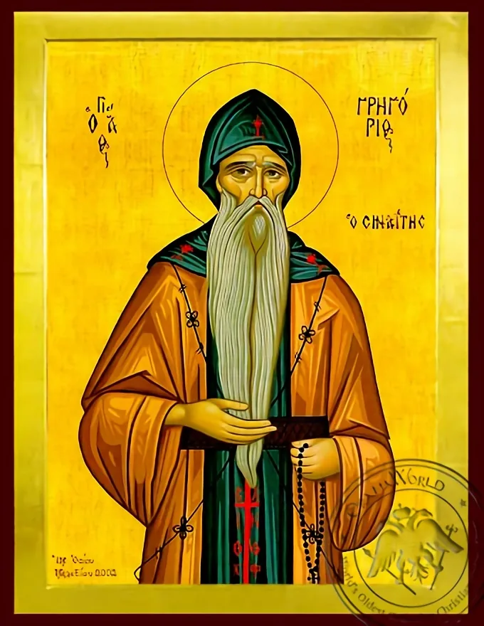 Святой Григорий Синаит, византийская икона