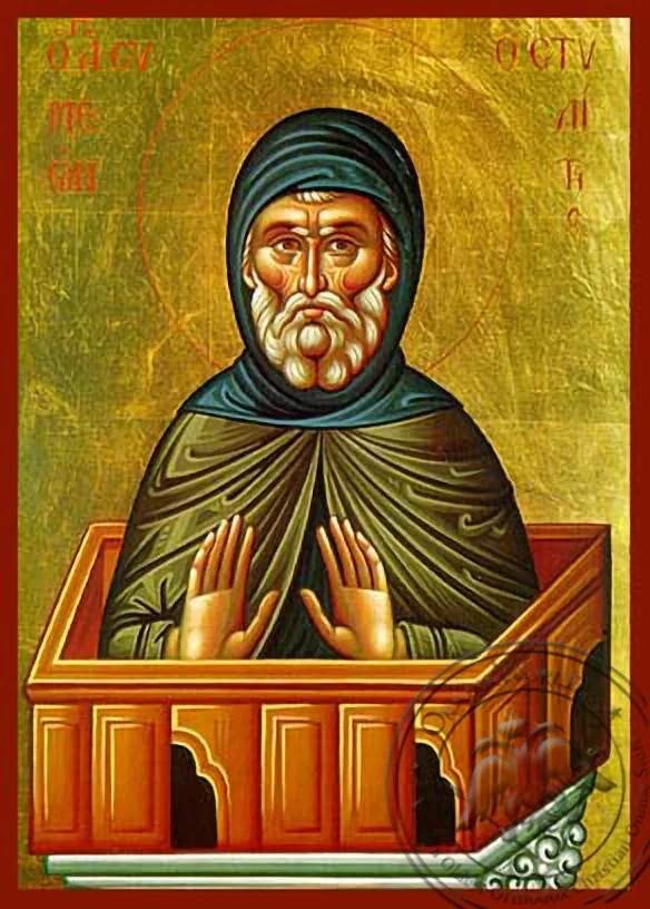 Святой Симеон Столпник, рукописная икона