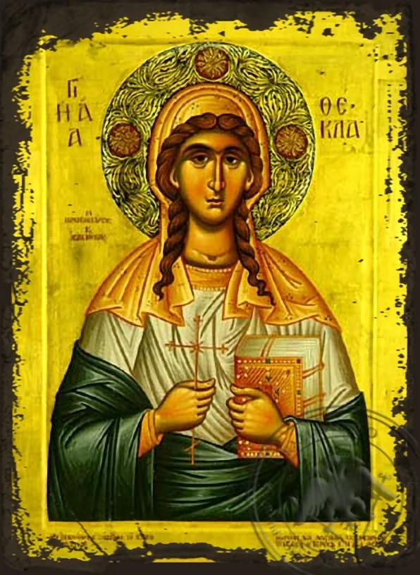 Святая Фекла, византийская икона под старину