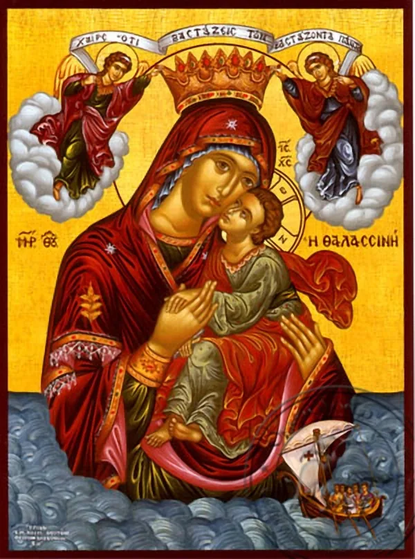 ღვთისმშობელი ყრმით, ტკბილად ამბორისმყოფელი, ზღვა, ხელნაწერი ხატი