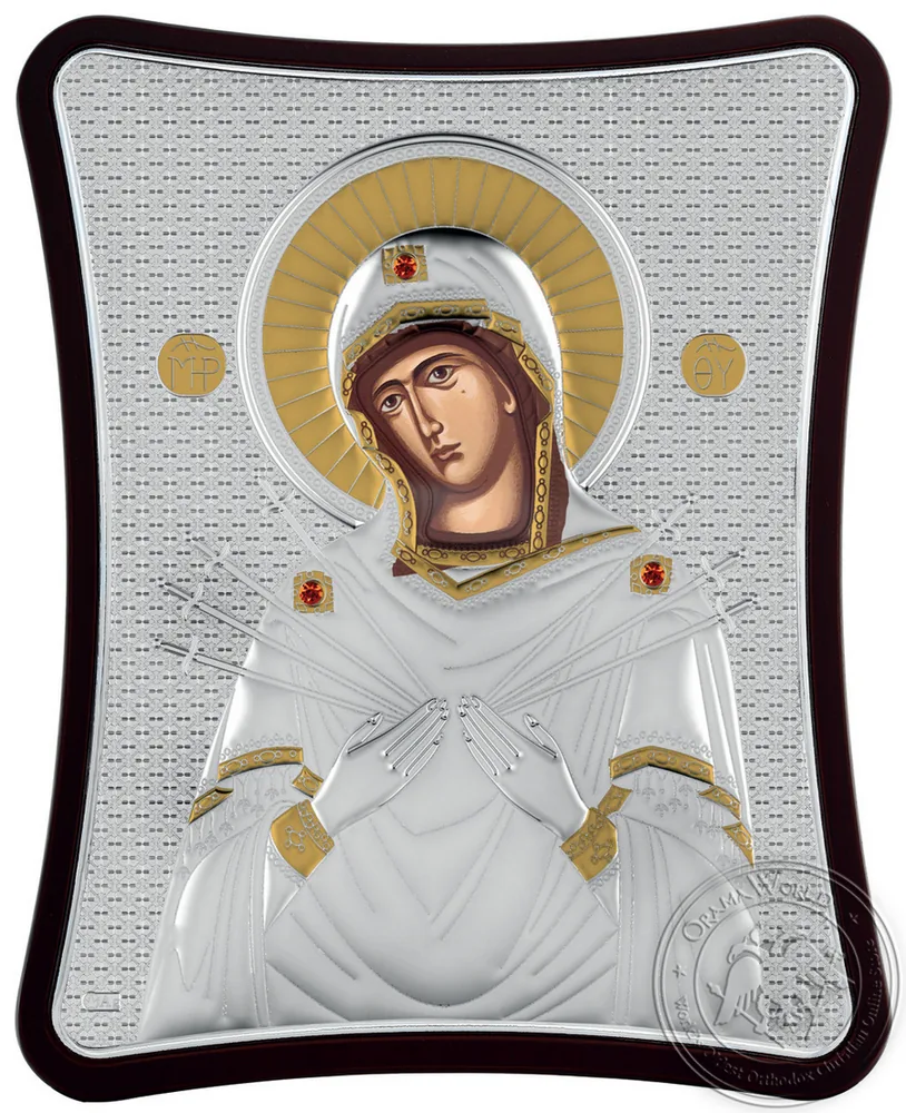 Virgin Mary of Seven Swords - Silver Icon
