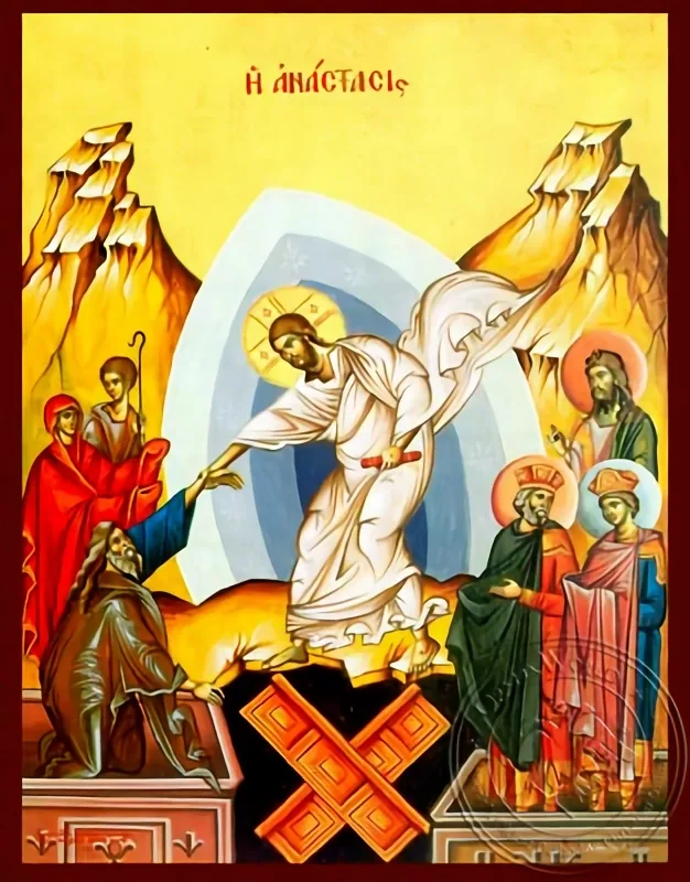 აღდგომა (ქრისტეს ჩასვლა ჯოჯოხეთი), ხელნაწერი ხატი