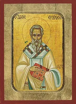 Святой Евтихий, рукописная икона