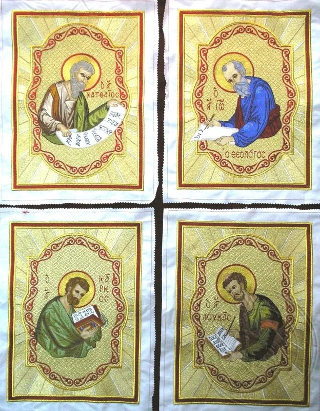 The Evangelists with Background Embroidered - Hieratical Pads Mantle
