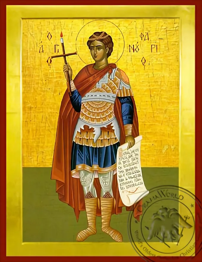 Saint Phanurius, the Great Martyr, Full Body - Byzantine Icon