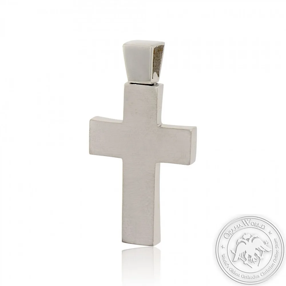 Christening Cross for Boys made of 14K Yellow and White Gold