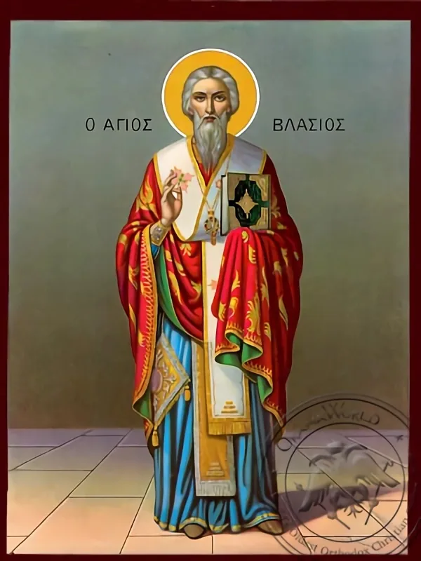 Saint Vlasios - Nazarene Art Icon