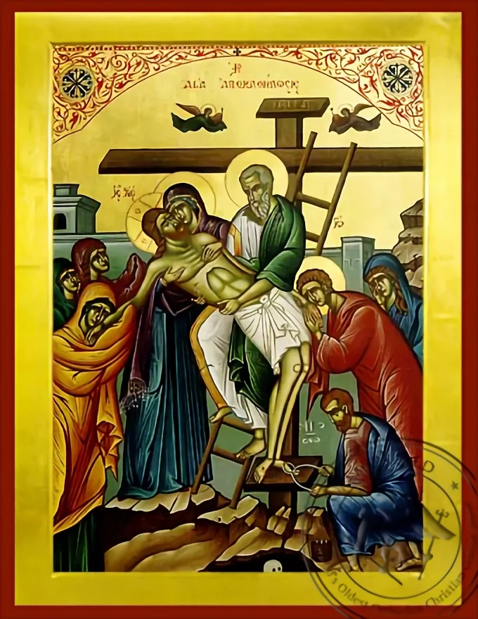 Descent from the Cross - Byzantine Icon