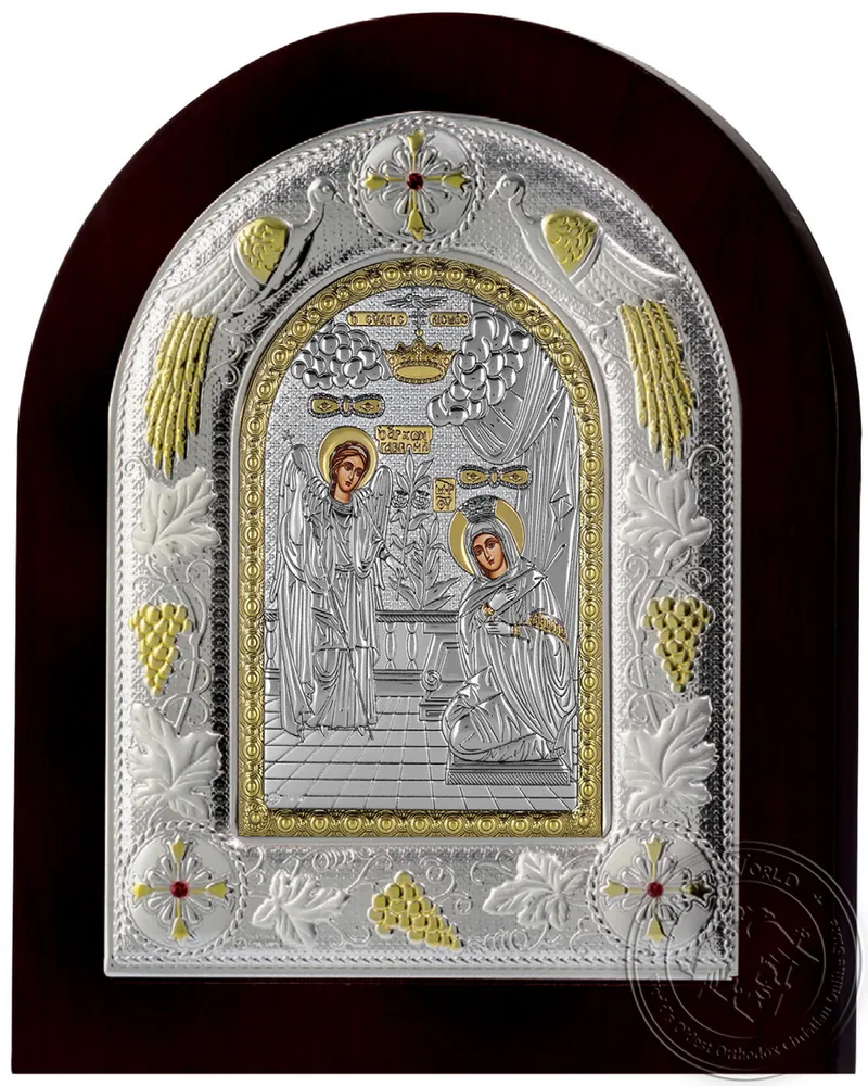Благовещение, серебряная икона