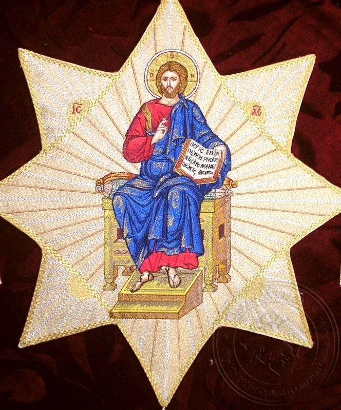ტახტზე მჯდომი მაცხოვარი ვარსკვლავში, ფელონის ნაქარგი მედალიონი