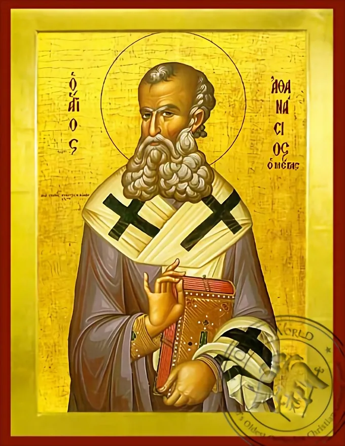 Святой Афанасий Великий, византийская икона