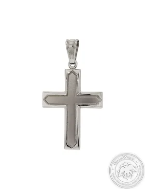 Christening Cross for Boys made of 14K White Gold
