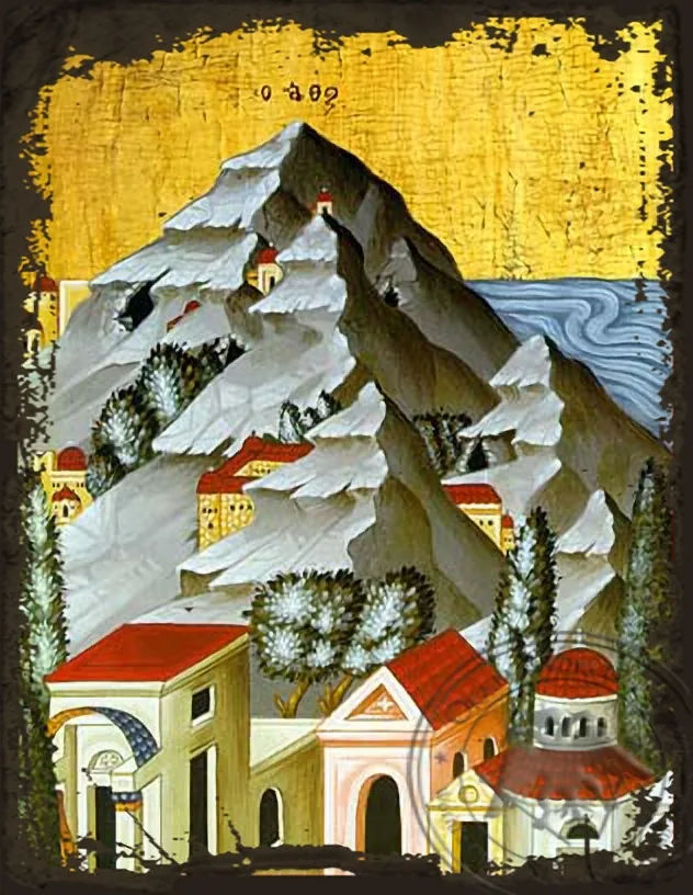 Святая Гора Афон, византийская икона под старину