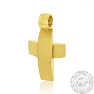 Christening Cross for Boys made of 14K Yellow Gold