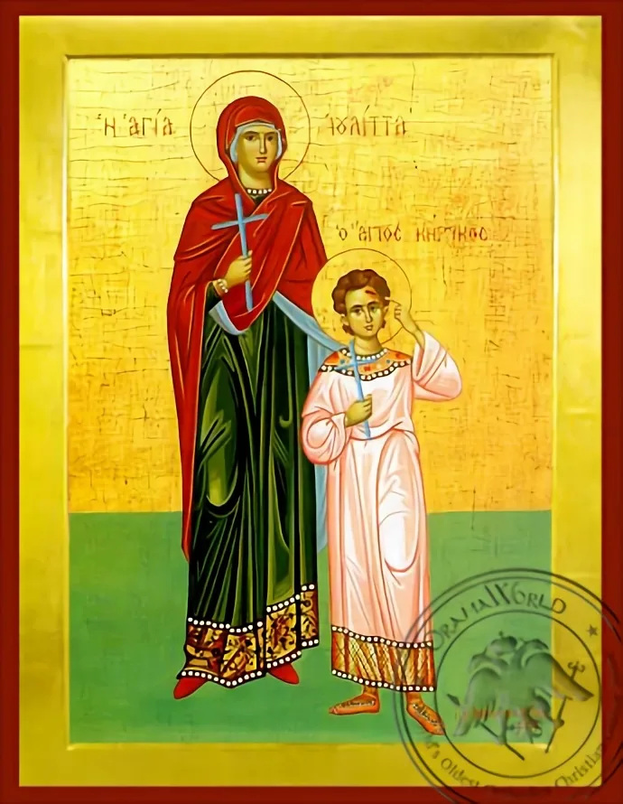 Святые Кирик и Иулитта, византийская икона