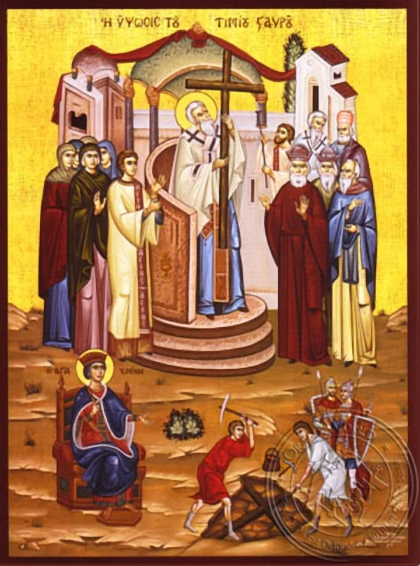 Exaltation and Finding of the Holy Cross - Hand Painted Icon