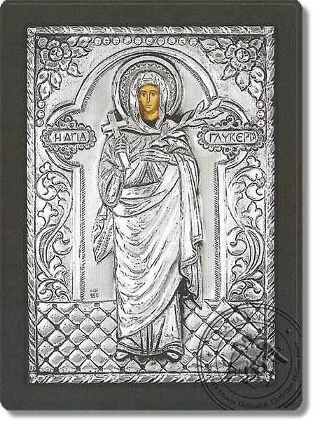 Гликерия, серебряная икона